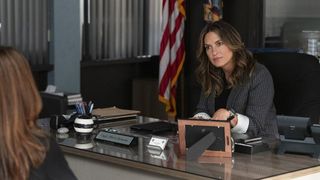 Mariska Hargitay as Olivia in her office in Law &amp; Order: SVU season 26 episode 5