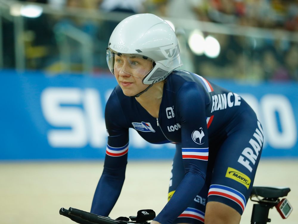 Elise Delzenne of France competes in Women's Individual Pusuit Qualifying on Day 4 in 2017 UCI Track Cycling World Championships