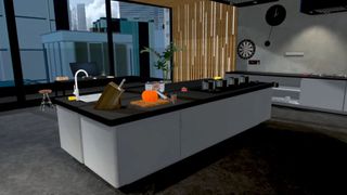 A kitchen island in Cooking Simulator VR