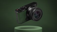 Panasonic Lumix S9 in Dark Olive color on an olive colored background