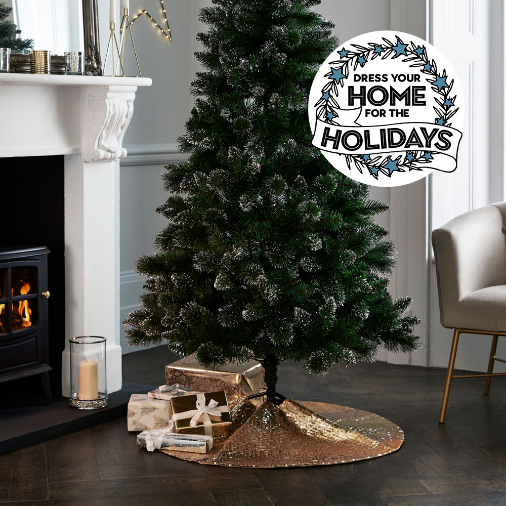 Mouchao Beautiful Christmas Tree Skirt Xmas Deer Base Decoration for Home Living Room 