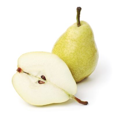 Whole And Sliced Open Pear Fruit