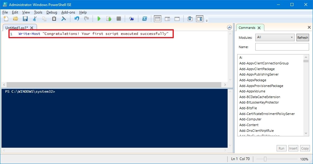 PowerShell ISE script