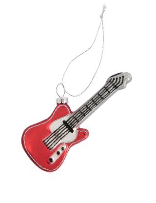 Red Glass Guitar Hanging Decoration