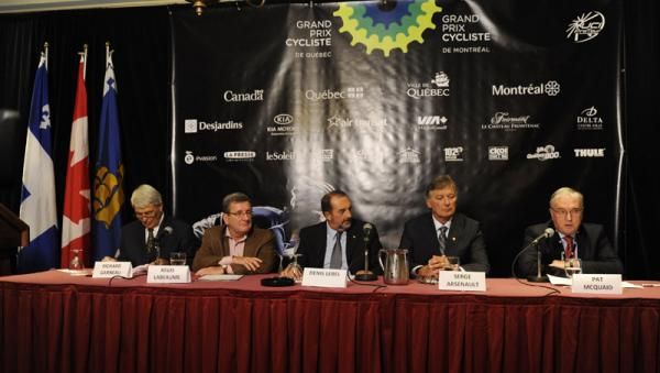 The opening press conference of the Grand Prix Cycliste du Qu