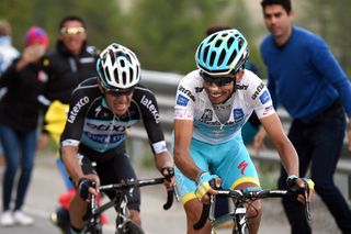 Fabio Aru attacks on stage 20 of the 2015 Giro d'Italia