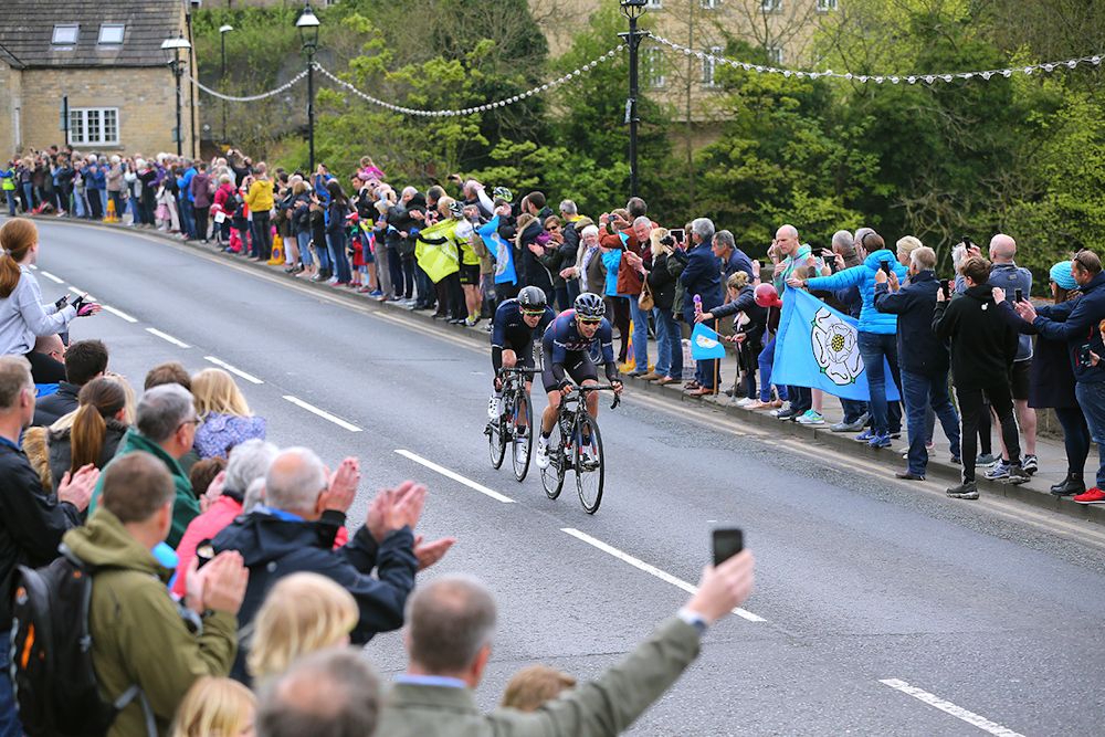 The breakaway in action at the Tour de Yorkshire