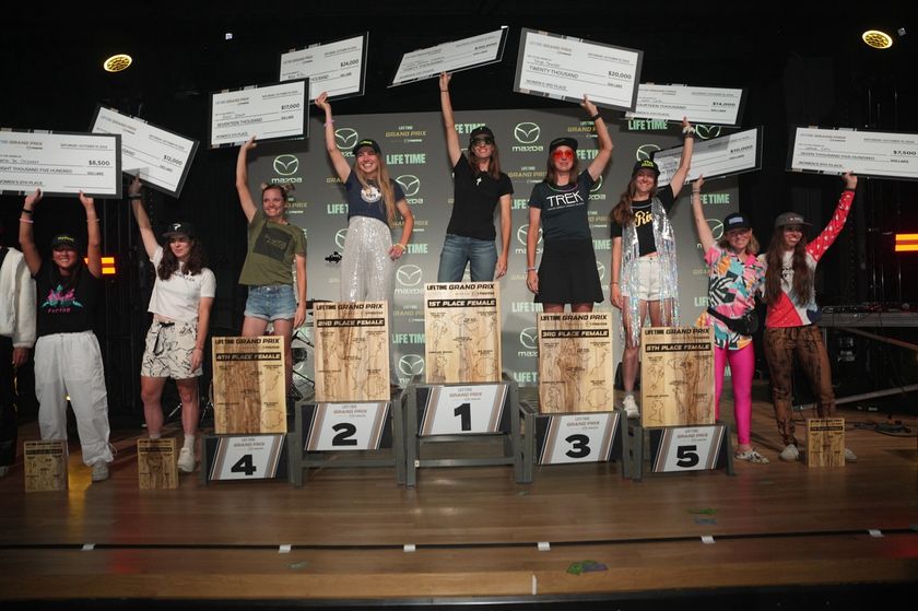2024 women&#039;s podium for Life Time Grand Prix