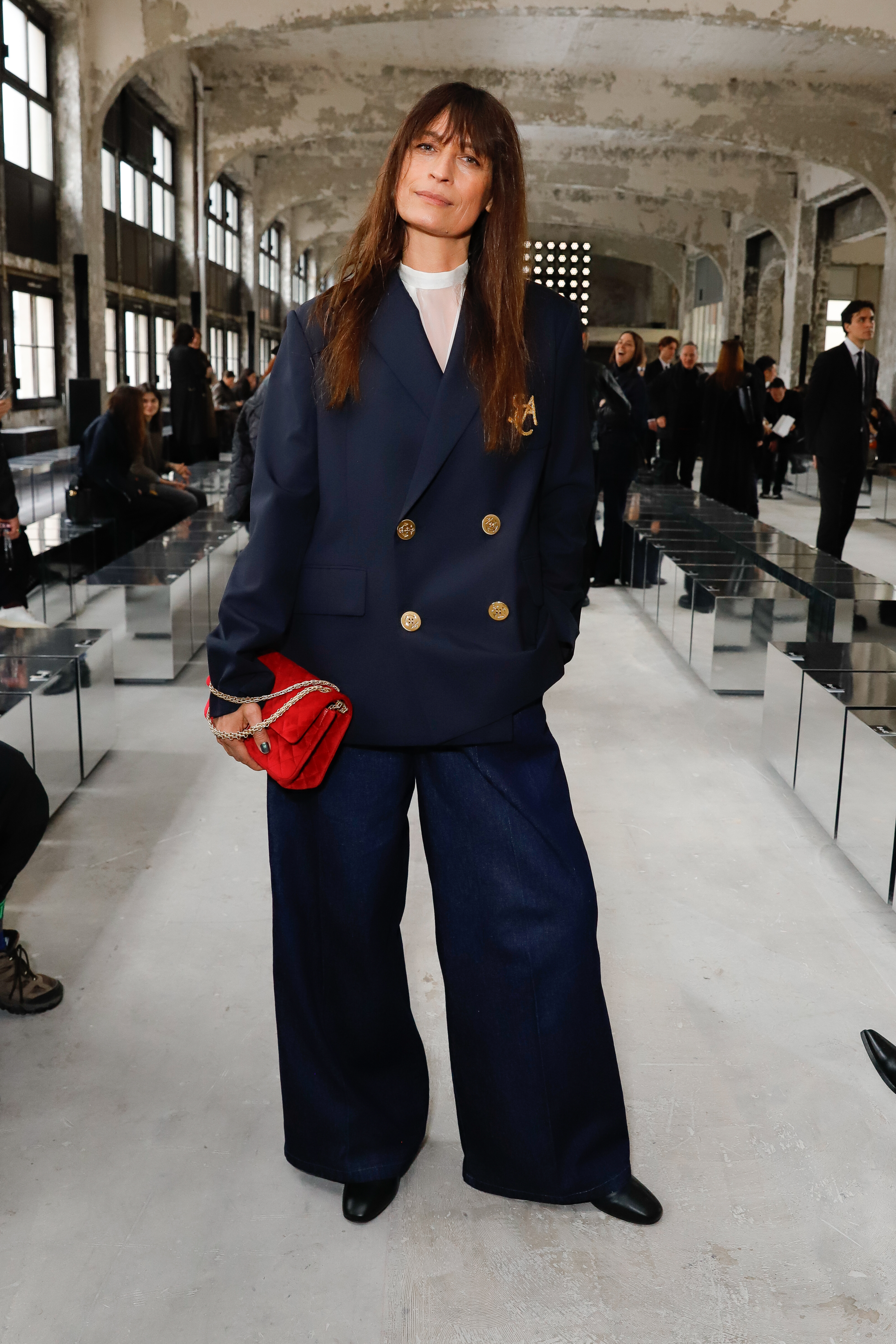Caroline de Maigret at the Sacai Fall RTW show in Paris.