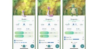 Pokemon Go shiny Dratini Dagonair and Dragonite