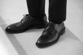 Mr P black leather Derby shoe