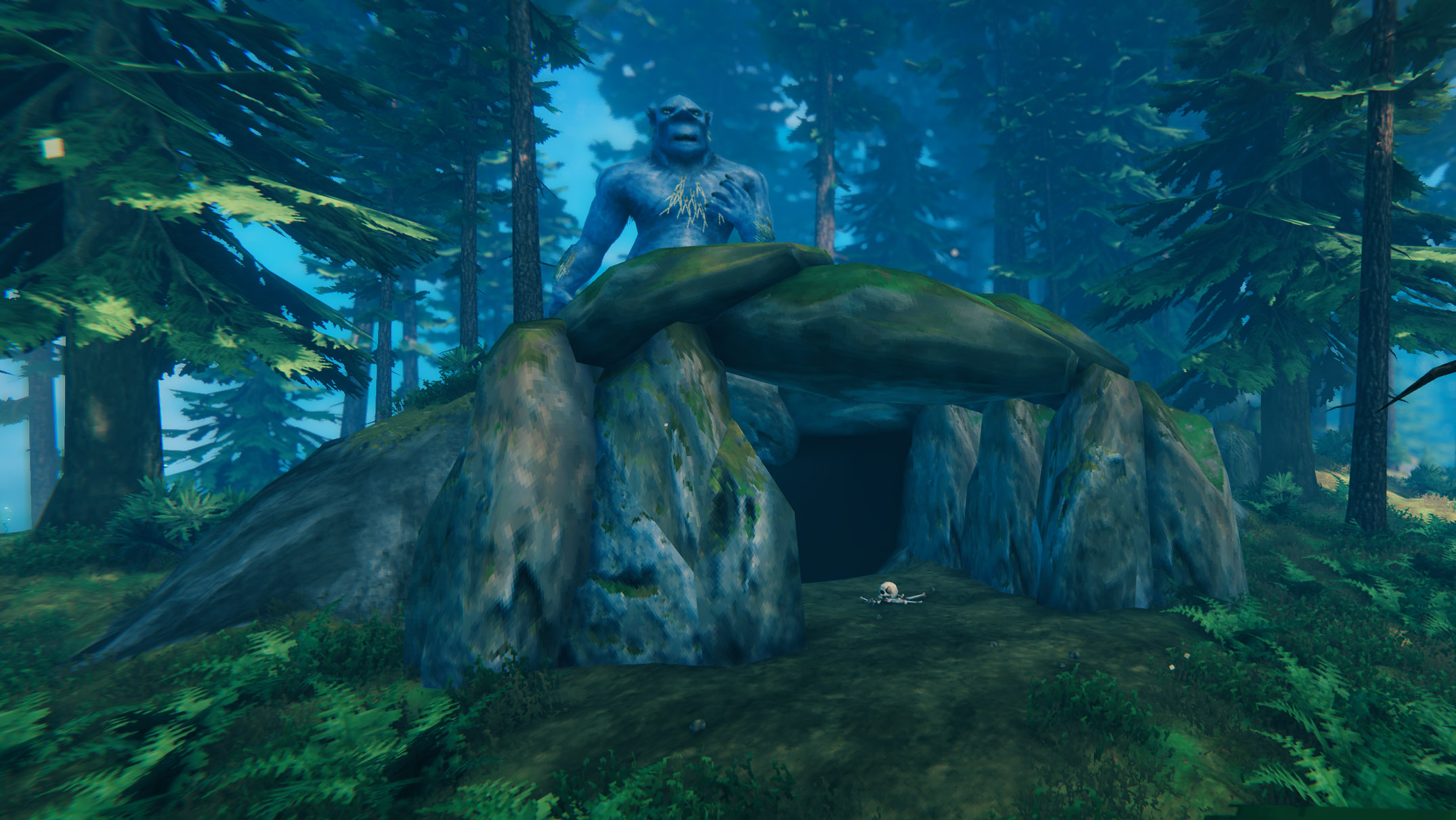 Valheim - The stony rock entrance of a Troll Cave in the Black Forest