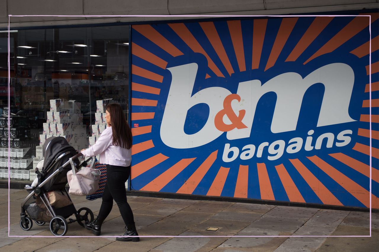 a close up of a B&amp;M store closing down on British high street