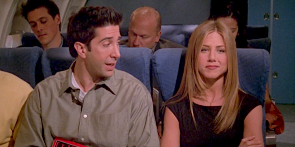 ross and rachel on a plane friends