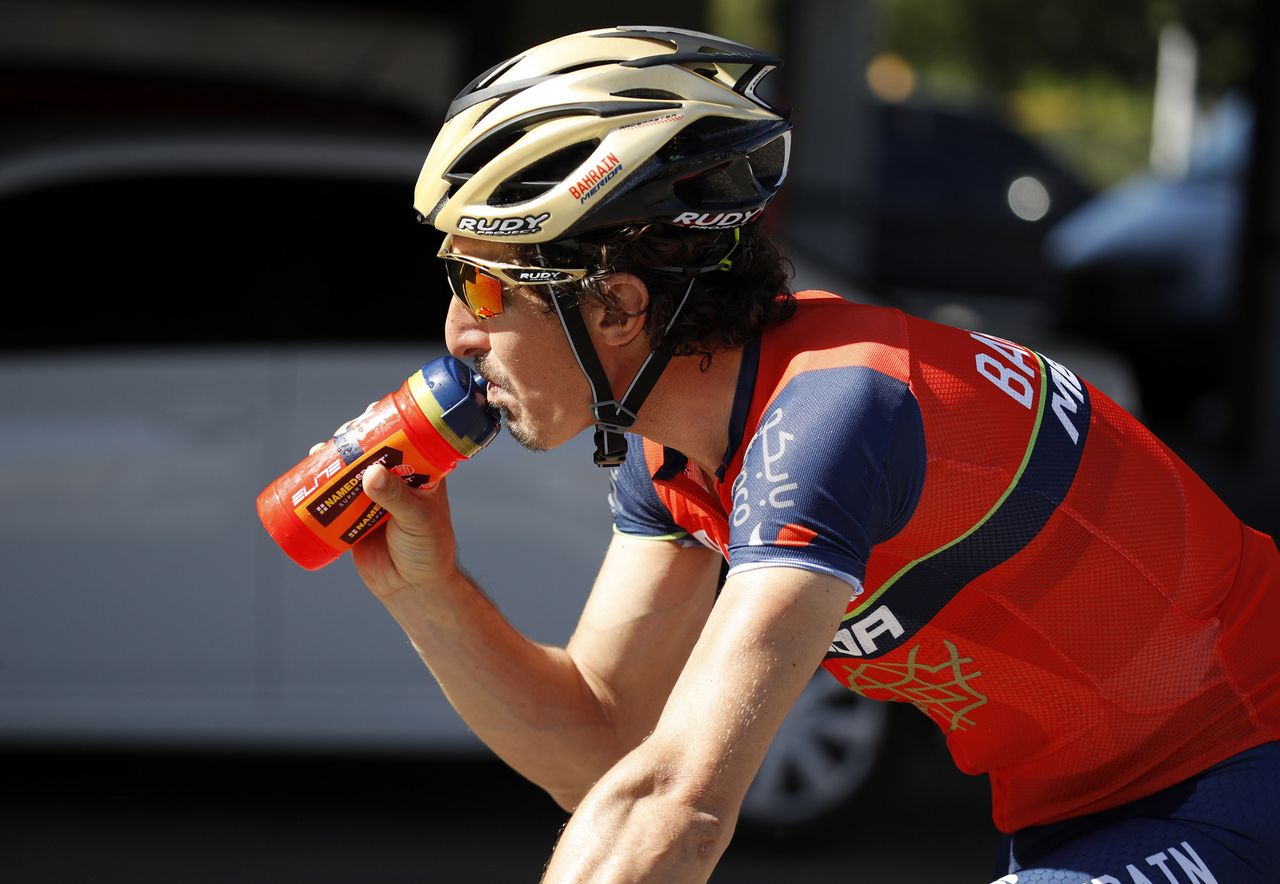 Even on a training ride, hydration is key in the high temperatures of the Argentine summer.