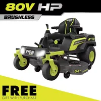 RYOBI  80V HP Brushless 54 in. Battery Electric Cordless Zero Turn Riding Mower