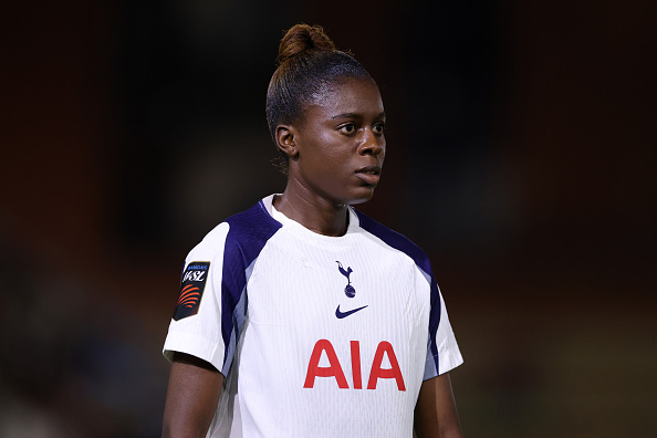 LONDON, ENGLAND - SEPTEMBER 19: Jessica Naz of Tottenham Hotspur during the Barclays Women&#039;s Super League match between Tottenham Hotspur and Manchester City at BetWright Stadium on September 19, 2025 in London, England.