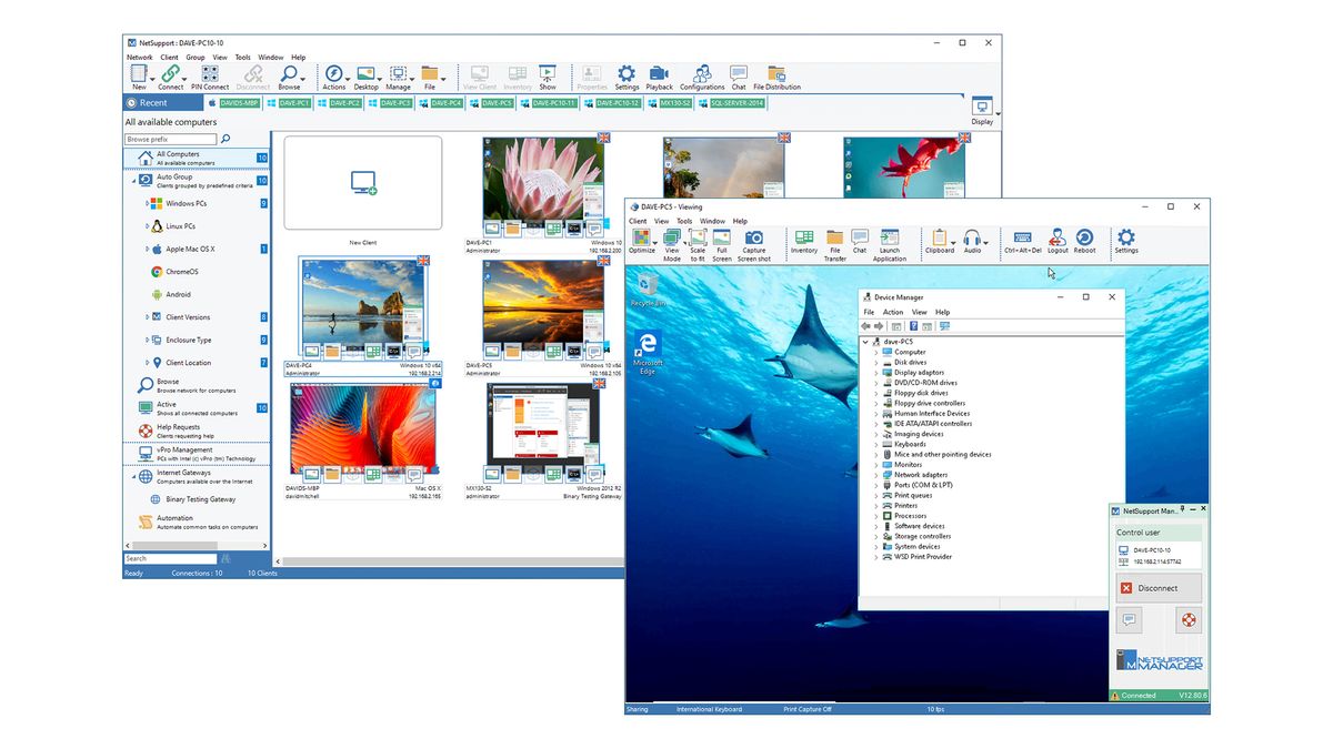 A screenshot of NetSupport Manager 12.8.6 