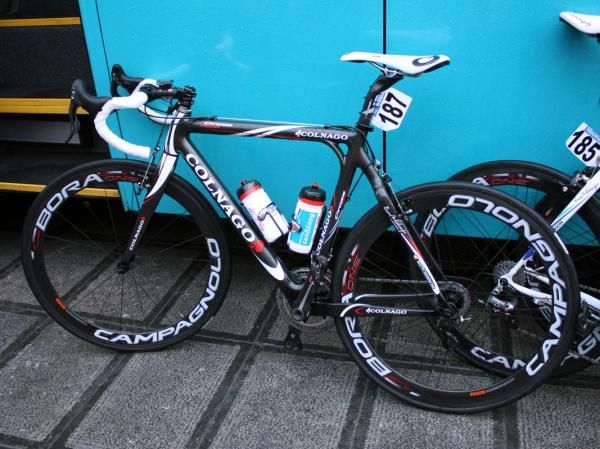 Most of the riders on the Bbox Bouygues Telecom team rode Colnago's CX-1 model but Sebastien Turgot opted for a Cross Prestige instead.
