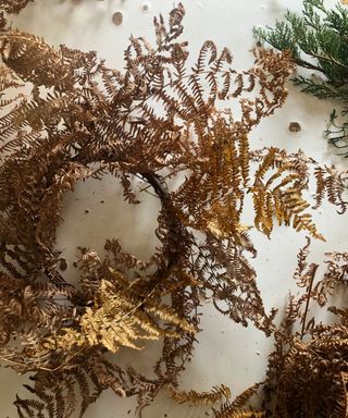 Part-made bracken wreath
