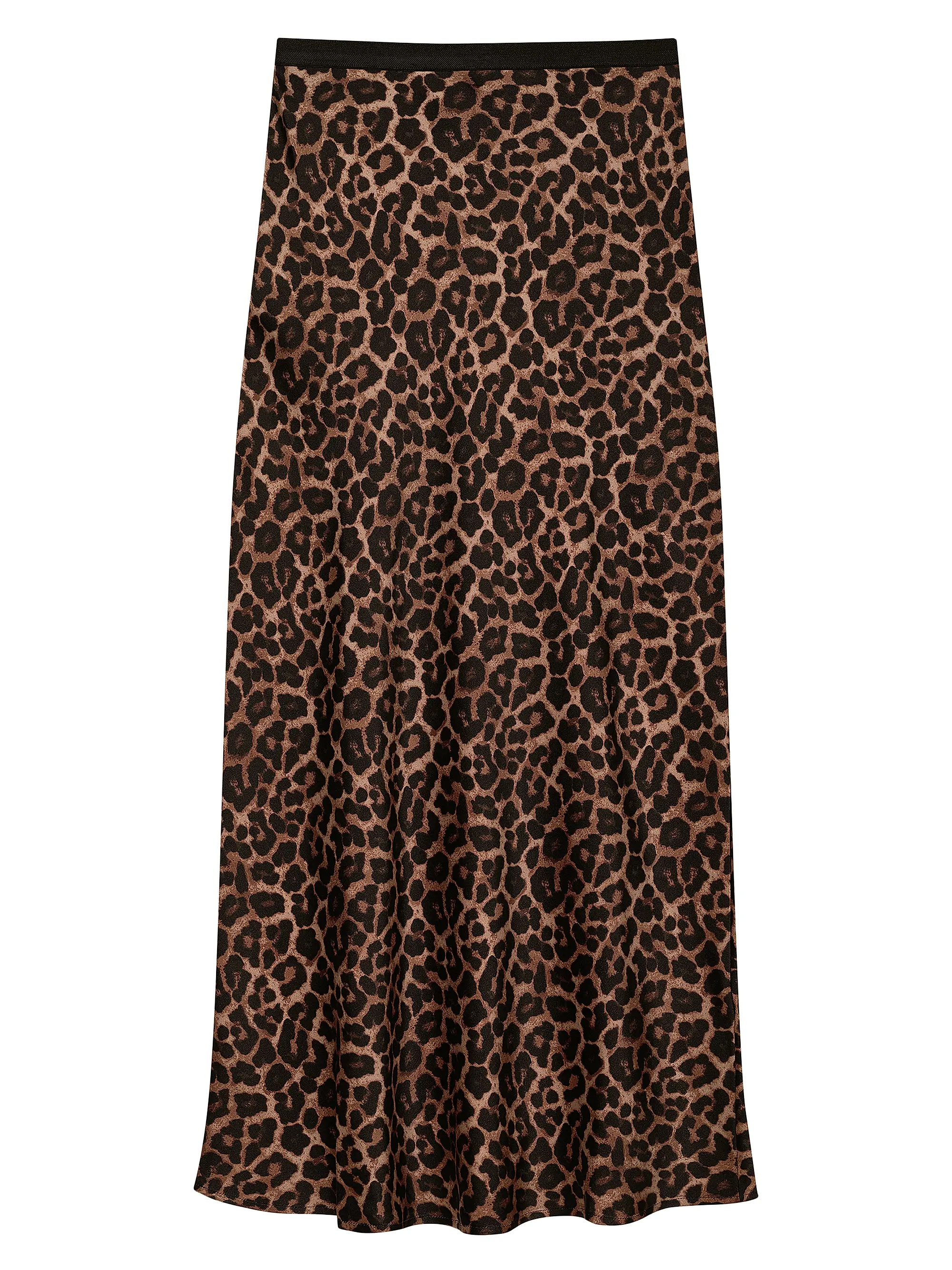 Bar Leopard Print Silk Midi-Skirt