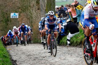 Yves Lampaert battles up the Koppenberg at last week's Tour of Flanders
