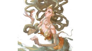 image of a Medusa-like woman