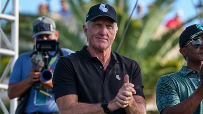 Greg Norman at the 2022 LIV Golf Team Championship at Trump National Doral