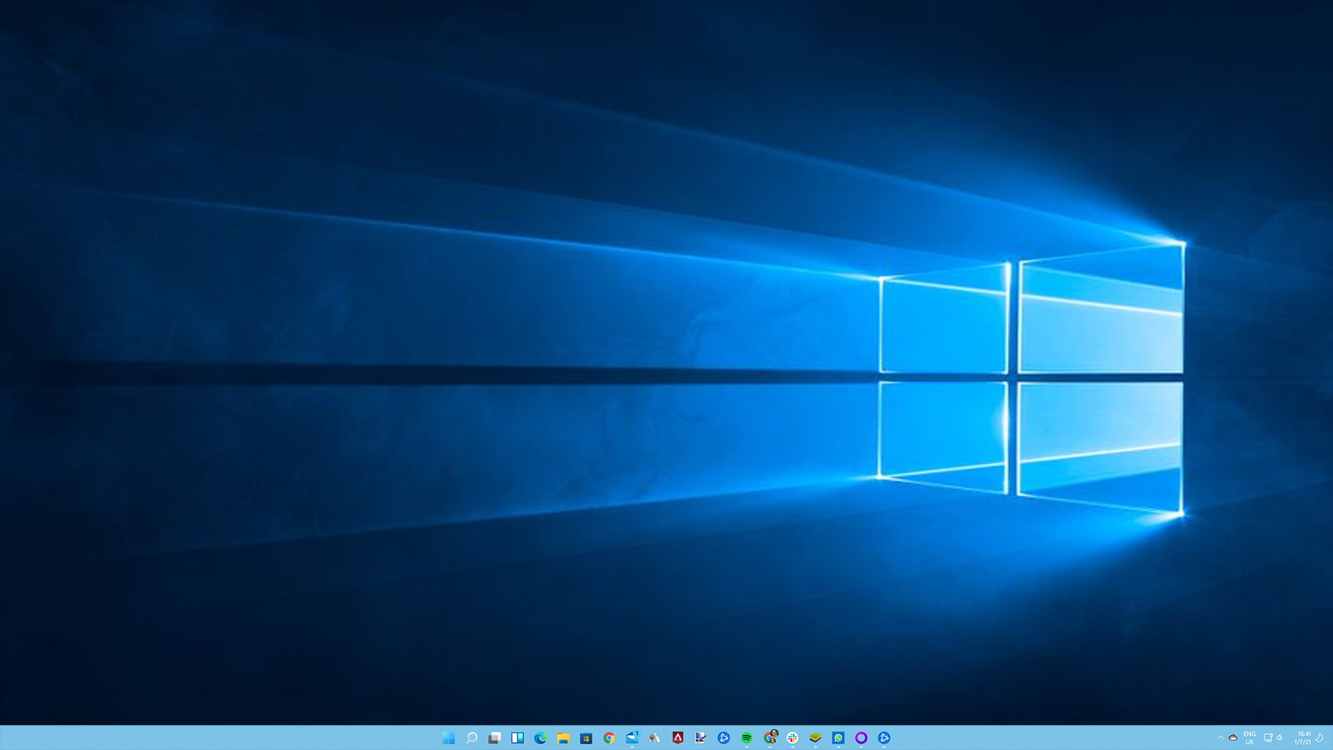 Windows 10 default background with logo