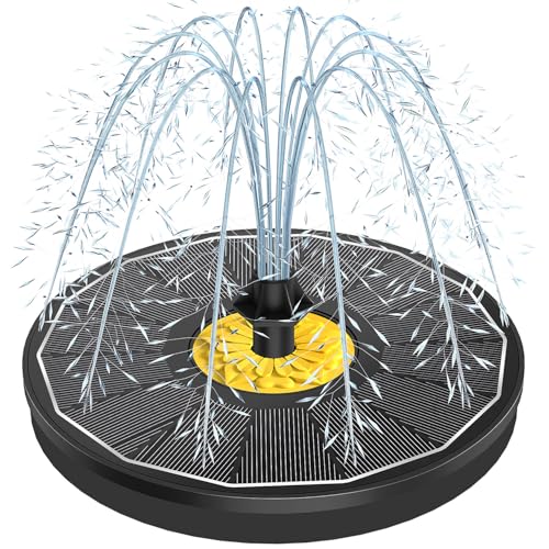 Yzert Solar Bird Bath Fountains,3.5w Glass Panel Solar Fountain Pump for Bird Bath No Battery,solar Water Fountain Outdoor With 4 Fixed Pipes 7 Nozzles(black)