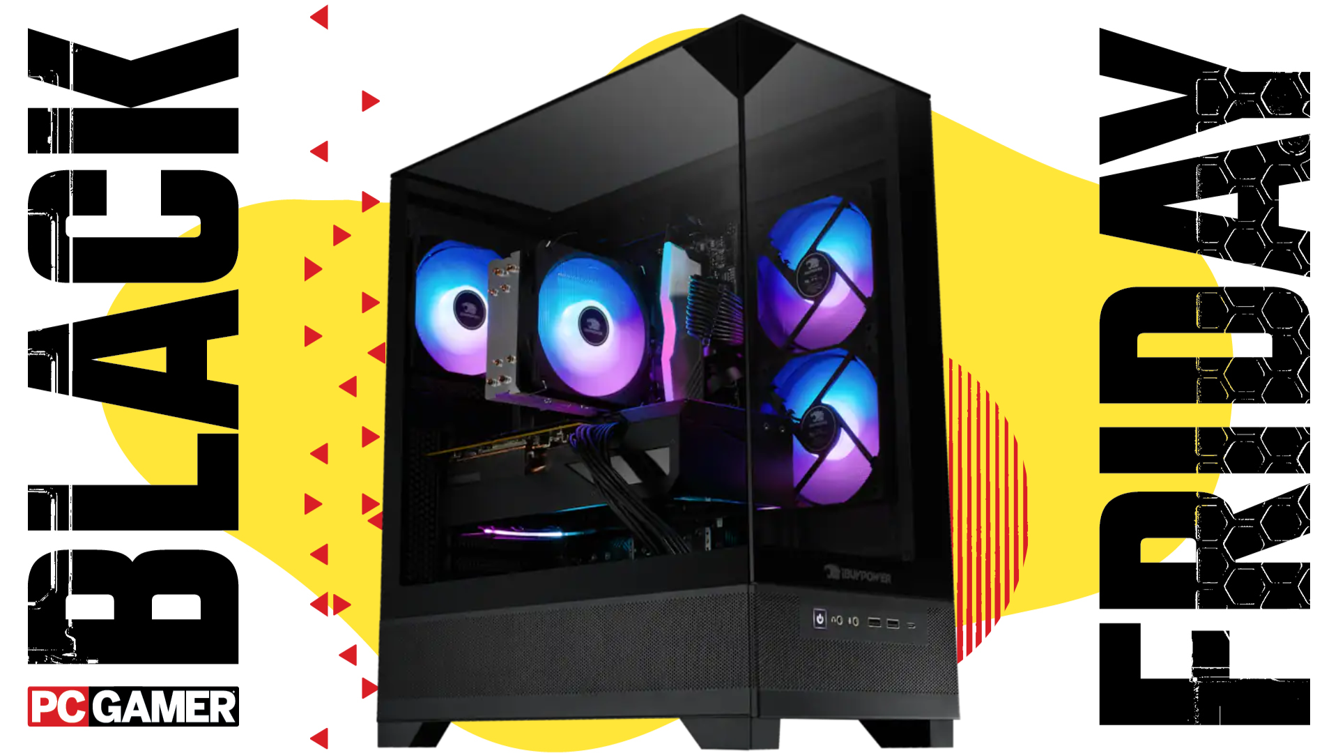 The iBuyPower Element SE Gaming Desktop PC floats in the funky Black Friday deal void.