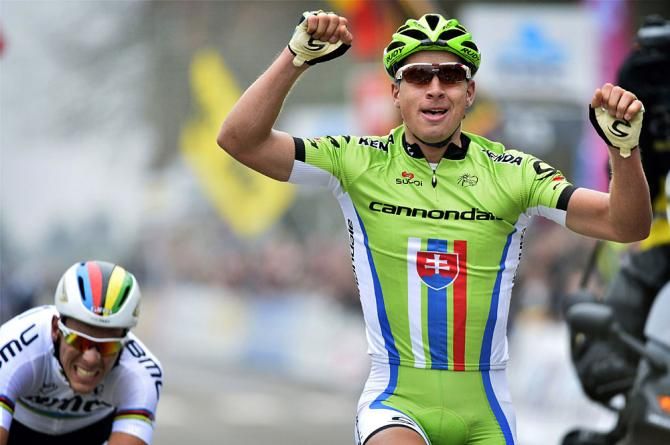 Peter Sagan (Cannondale) celebrates his win