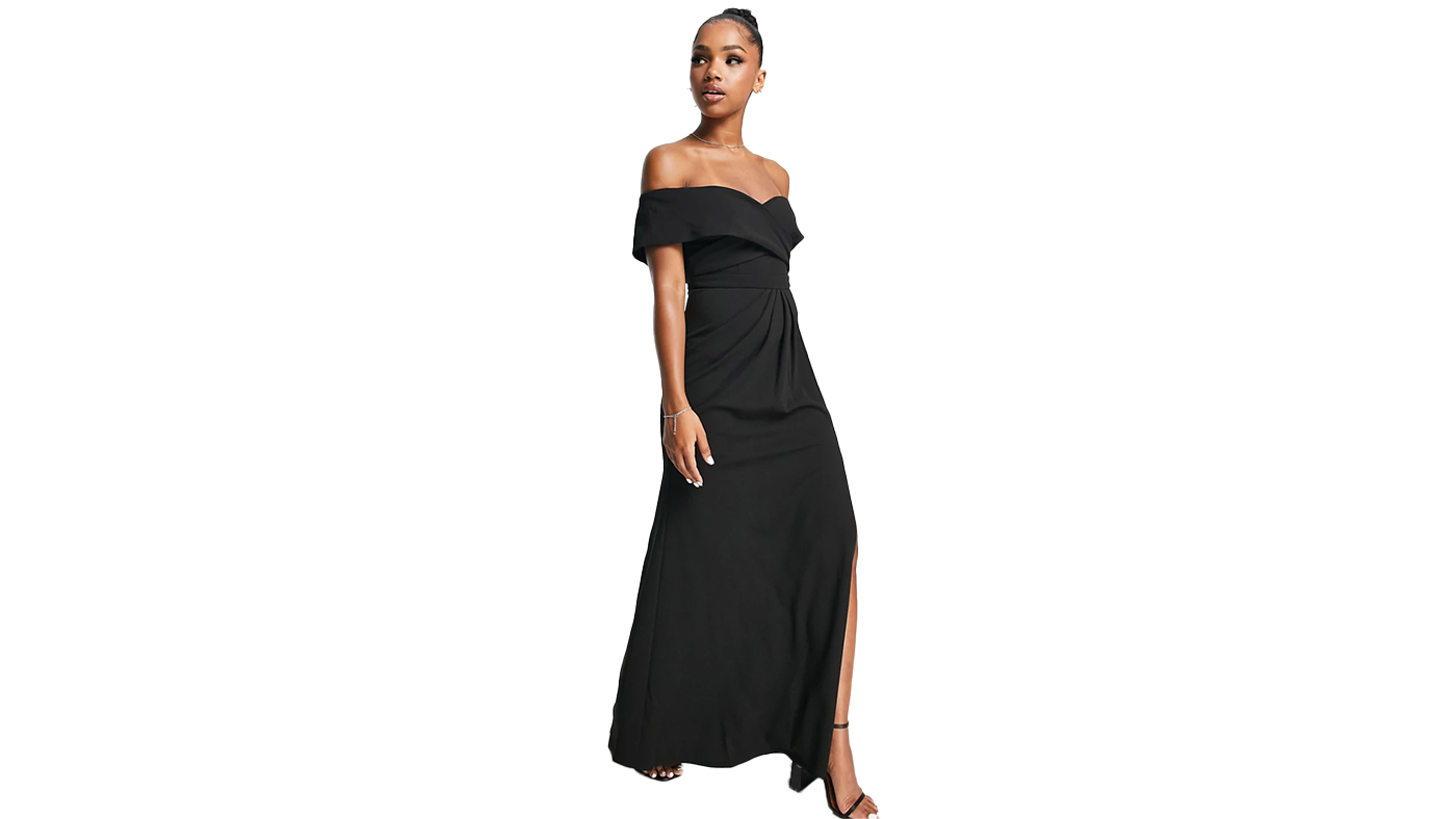 Little Mistress Lace Insert Bandeau Maxi Dress