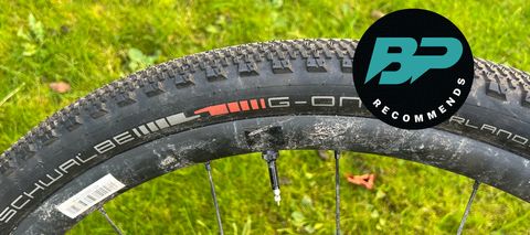 Schwalbe G-One Overland tire with a Bike Perfect recommends badge