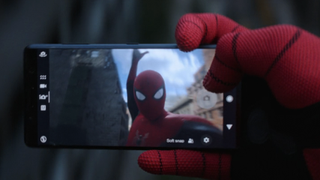 Spider-Man taking selfies