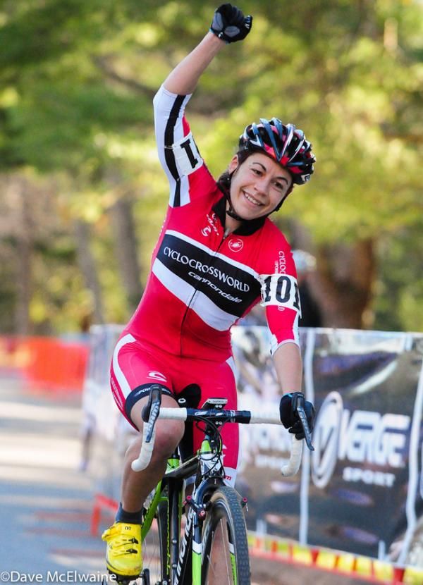 Crystal Anthony (Cyclocrossworld.com) wins Day Two at the CycleSmart International