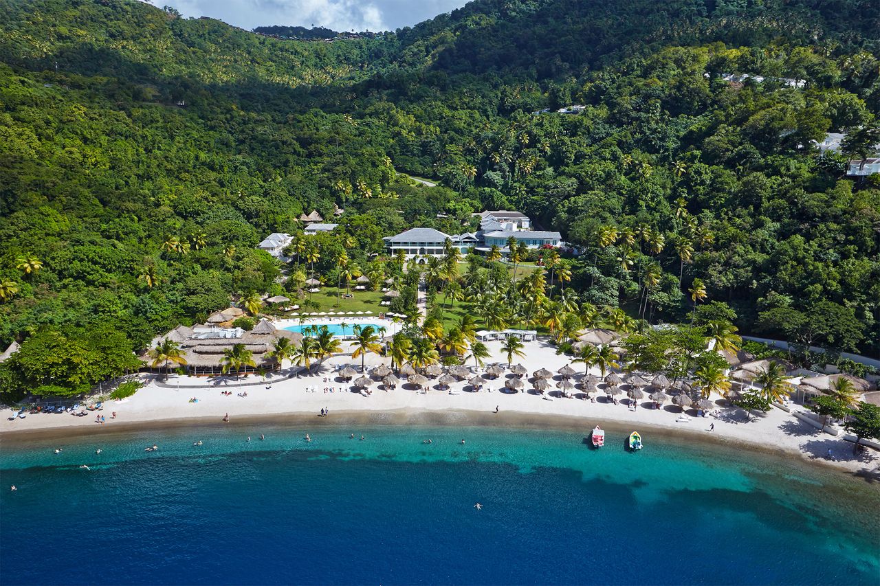 Sugar Beach, St Lucia.