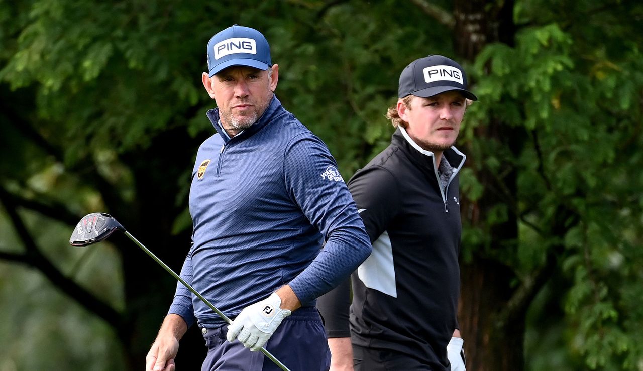 Westwood and Pepperell wait on the tee box