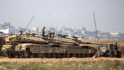 Israeli tanks on the border of the Gaza Strip