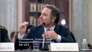 Greg Wyler, founder and executive chairman of OneWeb. Credit: SpaceNews screen capture from Oct. 25 Senate hearing.