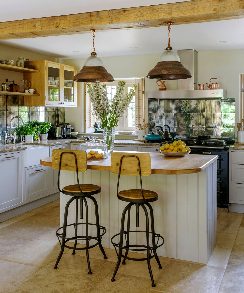 white walled modular kitchen