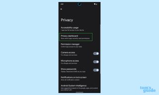 how to access the privacy dashboard on android 12: step 2