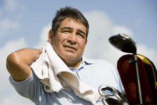 Golfer sweating