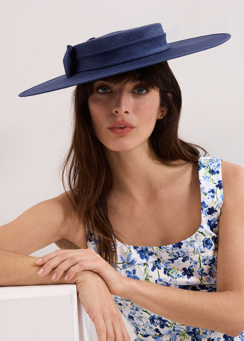 Shantung Bow Boater Fascinator