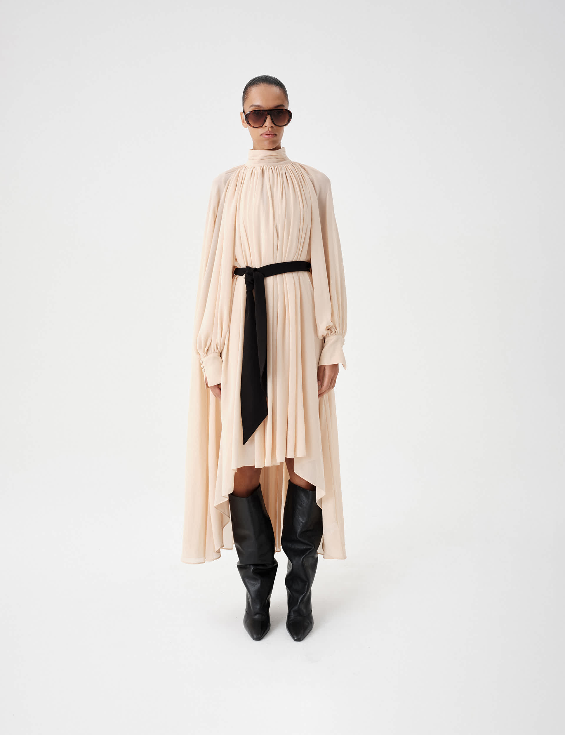Pleated Volume Maxi Dress