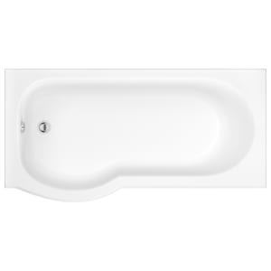 Wickes Valsina Left Hand P-Shaped Undrilled Shower Bath - 1675 X 515mm