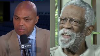 Charles Barkley speaks on Inside the NBA, while Bill Russell talks to the Library of Congress