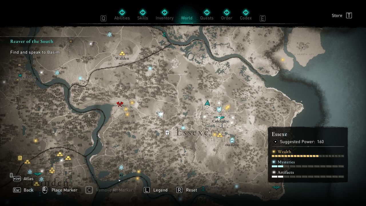 AC valhalla Essexe treasure hoard map locations