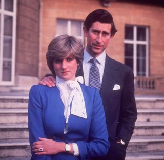 Charles, Prince of Wales, and Diana, Princess of Wales, (1961 - 1997) at Buckingham Palace in London on the occasion of their engagement.