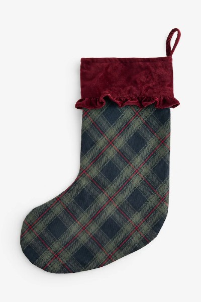 Next Navy Tartan Stocking